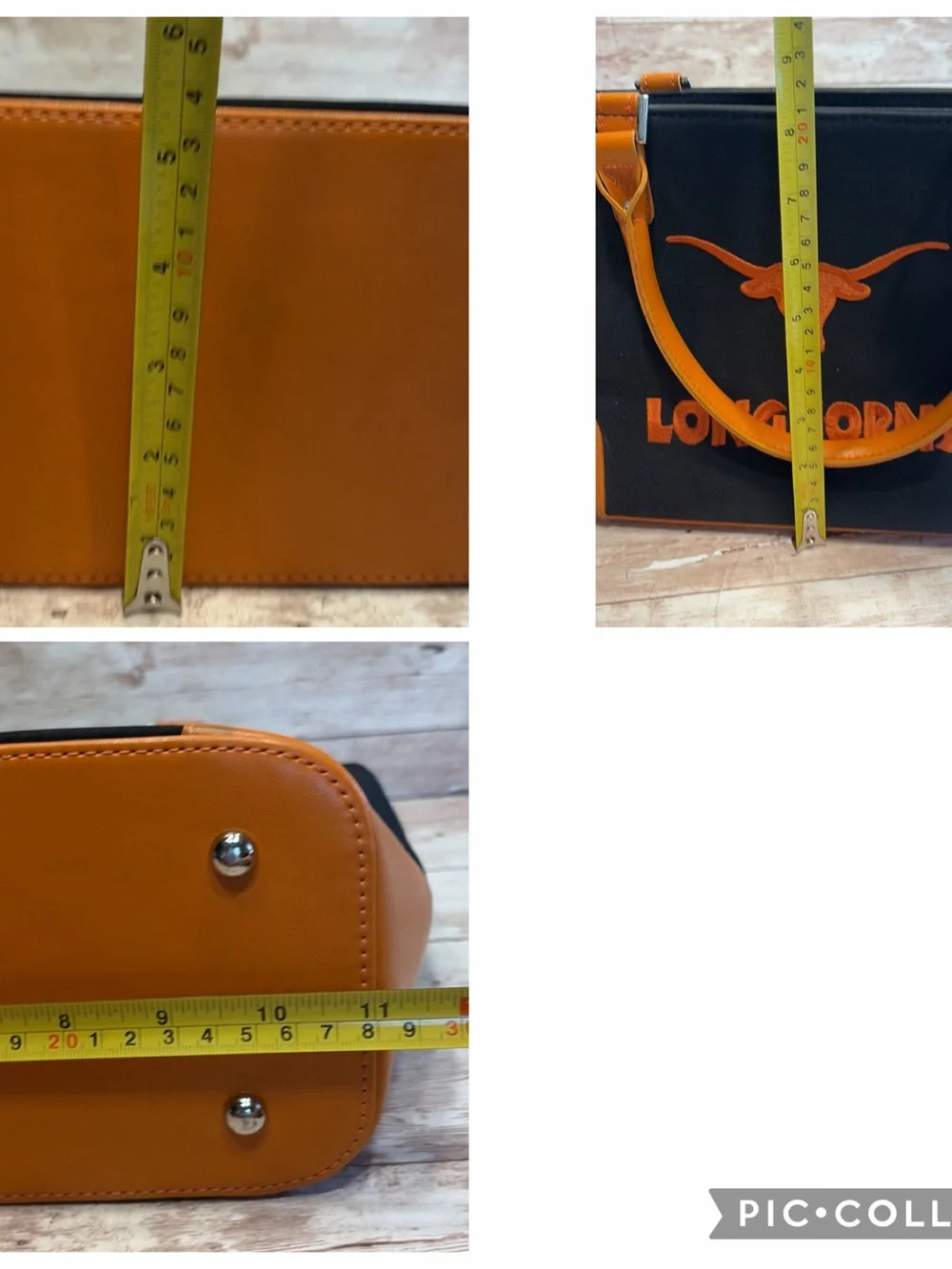 Vintage Longhorns Black and Orange Canvas Tote with Removable Strap
